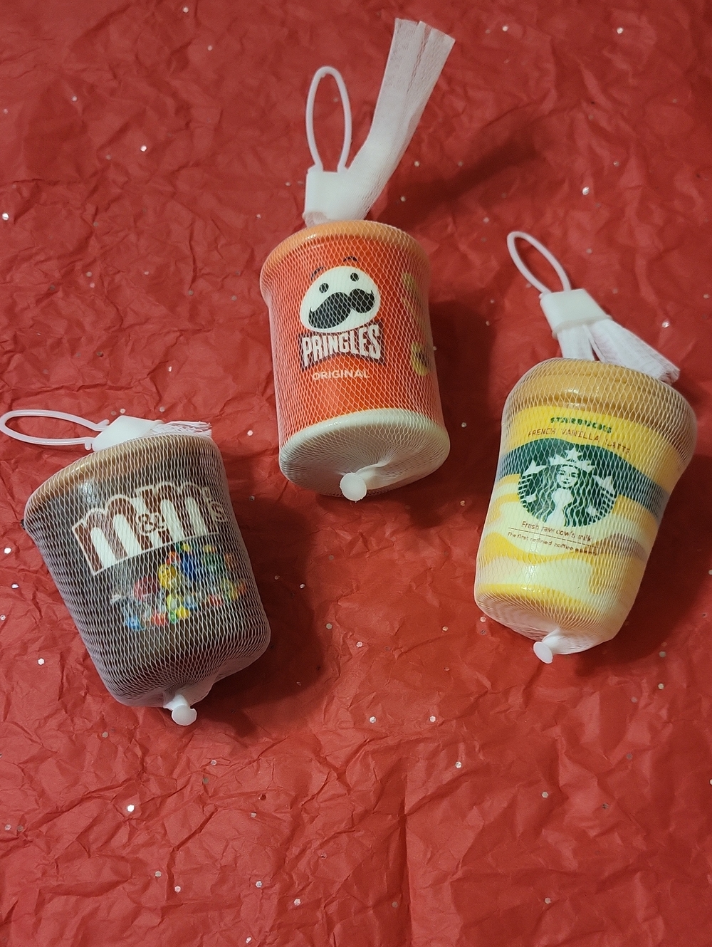 Trio Set Of Squishies,m&m,pringles,starbucks.